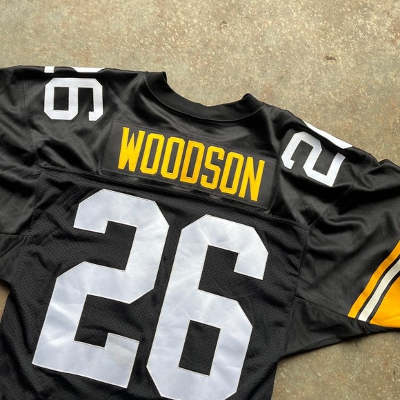 Vintage Russell Athletic Pittsburgh Steelers Rod Woodson 26 NFL Jersey Black 40 - Picture 5 of 10